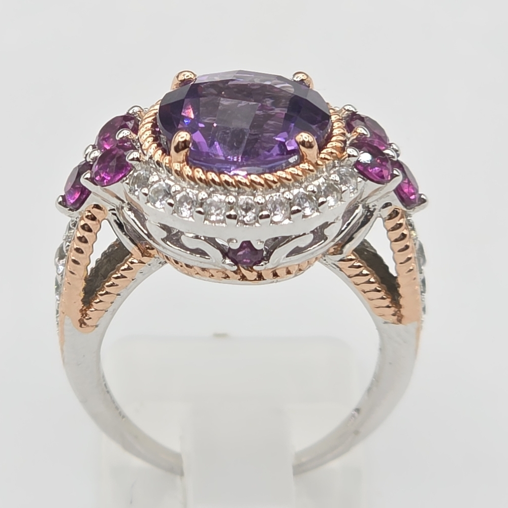 Glorious Victoria Wieck  African Amethyst And Rhodolite Garnet Ring - Picture 6 of 10
